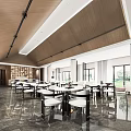 Modern Reception Area Sales Office Negotiation Area Water Bar Counter Negotiation Table and Chair Sand Table Chandelier Hall Lobby 3d model