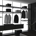 Minimalist Open Frame Wardrobe With Rich Storage Shelves Drawers And Clothes Hanging Space For Bedroom