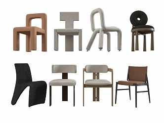 Dining Chair Combination Leisure Chair Single Chair 3d model