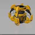 Yellow Black Mechanical Device With Futuristic Sci Fi Design And Complex Robotic Structure 3d model