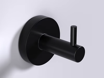 Modern Black Wall Light Sleek Round Base Cylindrical Arm Wall Mounted Minimalist Design 3d model