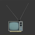 Vintage Blue Television With Antenna Classic Design On Gray Background