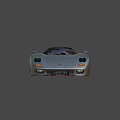 CASTITA Silver Gray Sports Car With Red Seats Convertible Top And Sleek Design