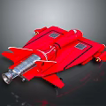 Futuristic Red Metallic Aircraft Model With Detailed Engine And Wing Design