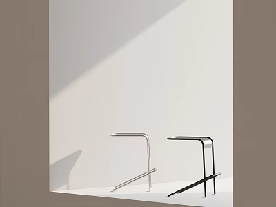 Modern Minimalist Bar Stools In Silver And Black With Sleek Metal Frame Against White Background 3d model
