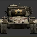 Realistic Military Tank Model With Camouflage Pattern Long Barrel And Metal Tracks