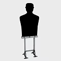 Human Silhouette Shooting Target With Bullseye Markings And Metal Stand