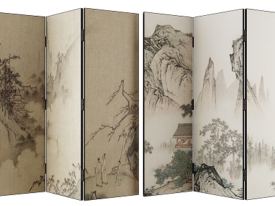 new chinese style screen 3d model