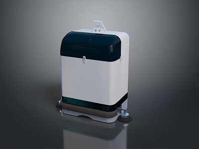 Modern Compact Desktop Computer With Sleek White Black Design And Control Panel 3d model