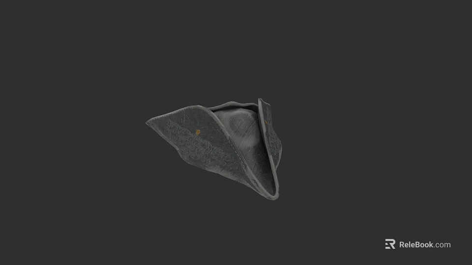 Stylish Dark Geometric Patterned Hat With Intricate Texture Design 3d model 
