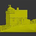 White Lighthouse Building With Red Roof Tower Green Grass And Pathway