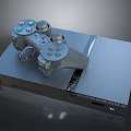 Modern Gray Game Console With Ergonomic Wireless Controller And Sleek Design