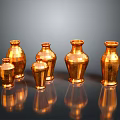 Artistic Sculpted Copper Vases With Intricate Carvings In Various Sizes