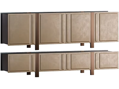 Modern Entryway Cabinets and Side Cabinets with Sleek Design Wooden Finish and Metal Legs 3d model
