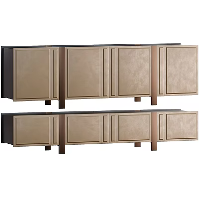 Modern Entryway Cabinets and Side Cabinets with Sleek Design Wooden Finish and Metal Legs 3d model