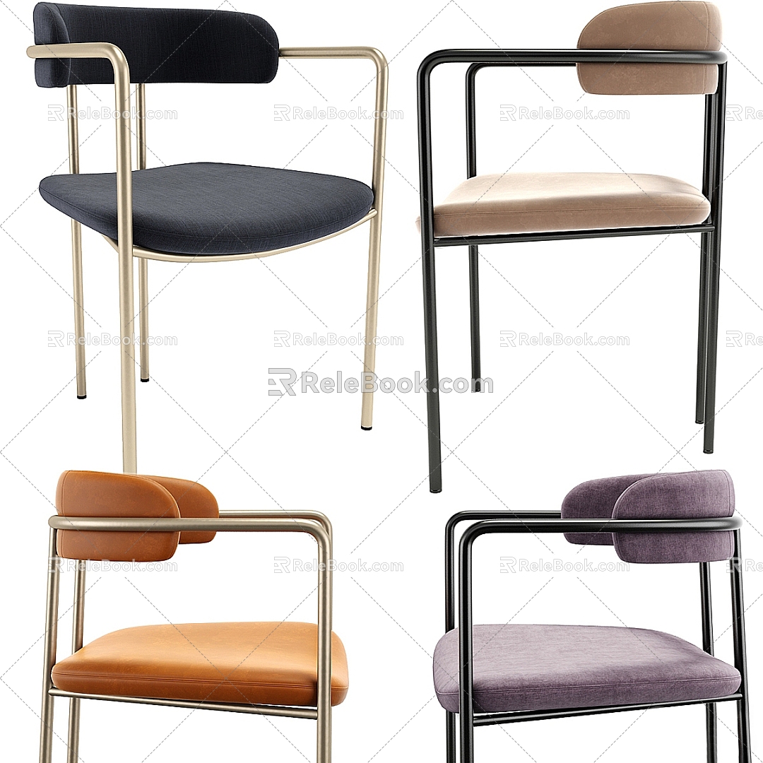 Metal single chair 3d model