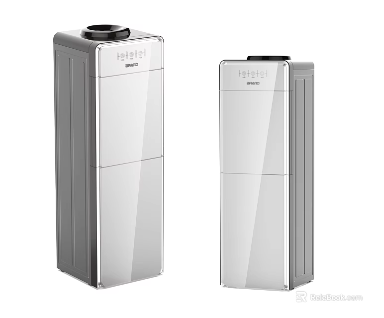 Modern Vertical Household Air Purifiers with Sleek Silver White Design for Home Use 3d model 