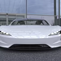 White Tesla Sports Car Featuring Sleek Exterior Design Modern Front Fascia And Stylish Wheels