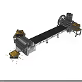 Industrial Conveyor Equipment With Long Black Belt Mechanical Rollers And Granular Material Processing