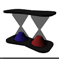 Decorative Ornament Set For Home Decor With Two Hourglasses Purple Red Sand And Black Base