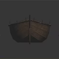 Classic Handcrafted Wooden Boat With Wooden Seats And Single Oar
