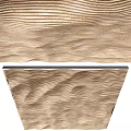 Modern Decorative Ceiling Design With Wavy Wooden Texture And Architectural Details