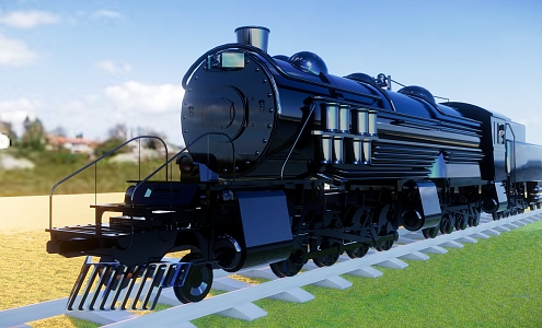 modern train locomotive 3d model