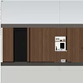 Modern Entryway Interior With Walnut Wood Built in Storage Cabinets And Lighting Niche