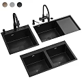Black Stainless Steel Kitchen Sink With Faucet Single And Double Bowl Designs