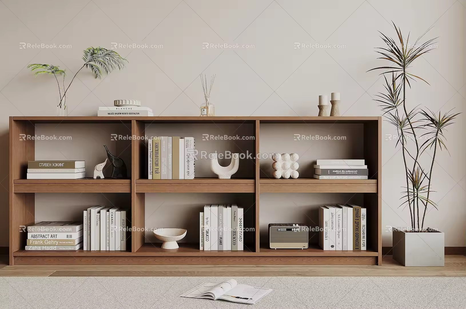 Modern Bookshelf 3d model