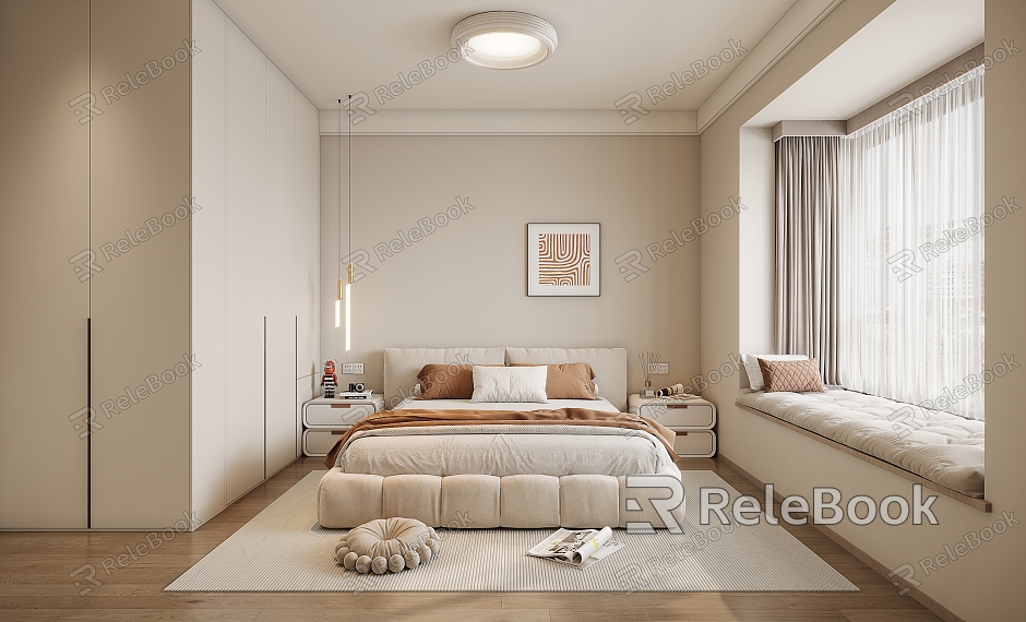 Cream wind bedroom leisure chair ceiling lamp model