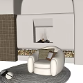 Modern Single Sofa Casual Single Sofa 3d model