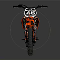 Red And Black Dirt Bike Motorcycle With Monster Energy Logos And Large Tires
