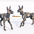 Smart Robotic Dogs With Metallic Texture And Lifelike Mechanical Design