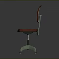 Red Padded Office Chair With Wheeled Base And Simple Design For Workspace
