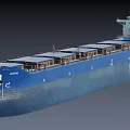 Blue MAERSK Cargo Ship Bow Structure With Large Deck And Mast Details 3d model