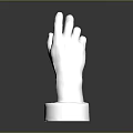 Detailed Human Hand Organ Sculpture With Metallic Silver Finish And Round Pedestal Base