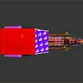 Colorful Horse Drawn Carriage With Red Canopy Yellow Wheels And Decorations