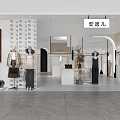 Modern Clothing Store Interior With Mannequins Various Clothing Styles Display Racks And Plants