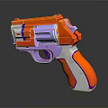 Toy Gun With Orange Purple And White Vibrant Plastic Playful Design For Kids