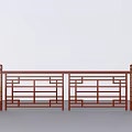 Classic Chinese Decorative Railing with Intricate Patterned Panels and Ornate Details