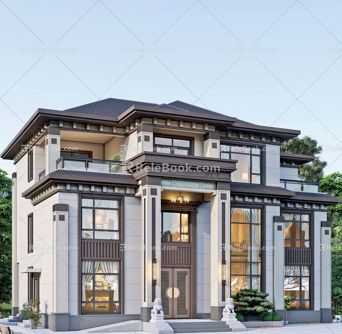 New Chinese Villa 3d model