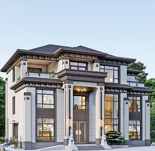 New Chinese Villa 3d model