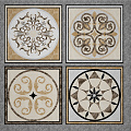 European-style floor tile mosaic floor tile 3d model