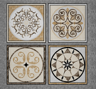 European-style floor tile mosaic floor tile 3d model