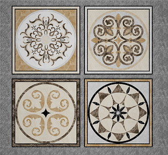 European-style floor tile mosaic floor tile 3d model