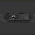 Vintage Gray Tank with Metal Texture and German Cross Symbol on Top Structure