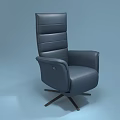 High Back Leather Office Chair With Armrests And Five Star Base 3d model