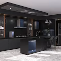COLVO Black Showroom Featuring Modern Kitchen Cabinets Appliances And Countertops