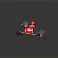Mario Driving Red White Kart With Mushroom Logo On Glowing Track